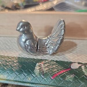 Vintage Silver Lasserre Paris Card, Note Holder Bird Figurine